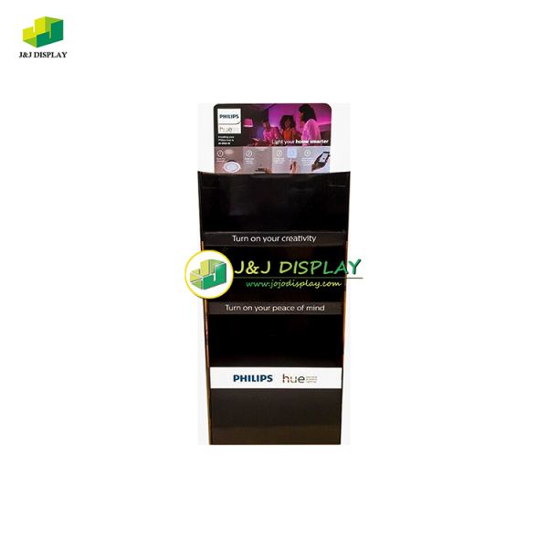 Lamp Cardboard Display Rack Advertising Pop Floor Display Foldable For Light