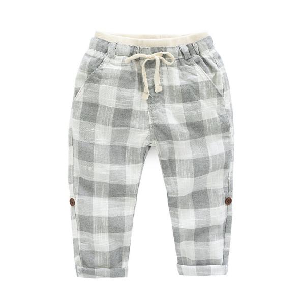 Unisex Cute Newborn Baby Clothes Cotton Plaid Harem Pants Knitted Fabric