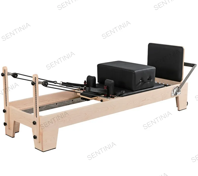 Silent Maple Wood Foldable Pilates Reformer Machine Space Saving ODM