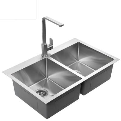 Montagem superior feito à mão banca da cozinha de aço inoxidável a instalação fácil/dissipador de aço inoxidável da lavanderia
