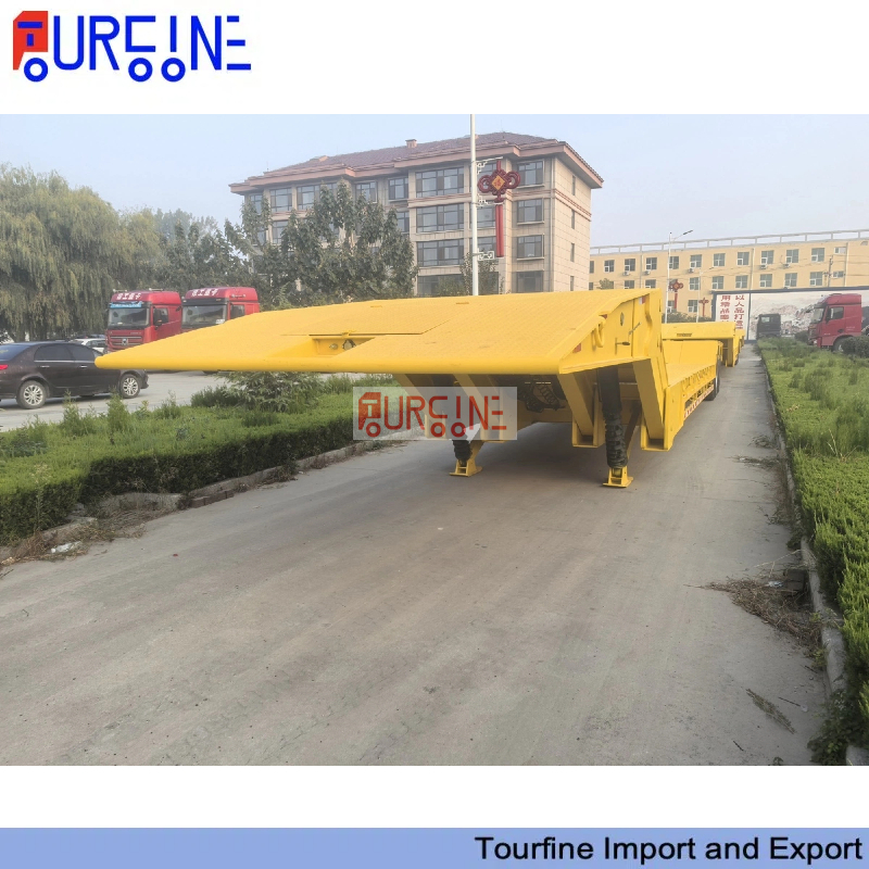 2 Axle 50 Ton Folding Gooseneck Low Bed Semi Trailer for Heavy Equipment