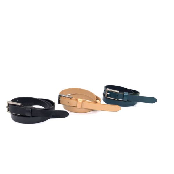 Blue Thin Retro 130cm Women Skinny Leather Belts