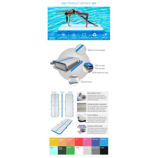 След воздуха спортзала спортзала гимнастики оборудования крытого спорта ПВК подгонянный циновкой раздувной