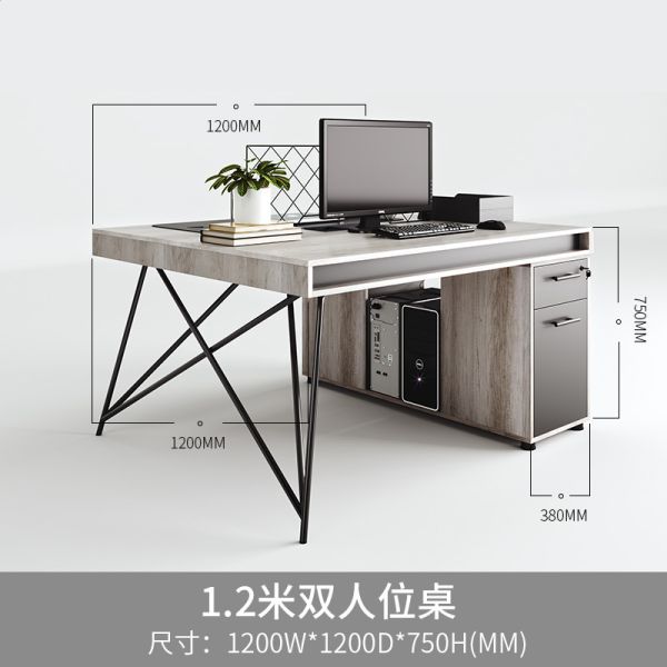 Solid Wood Industrial Style Office Staff Desk with Customized Colors and Mail Packing