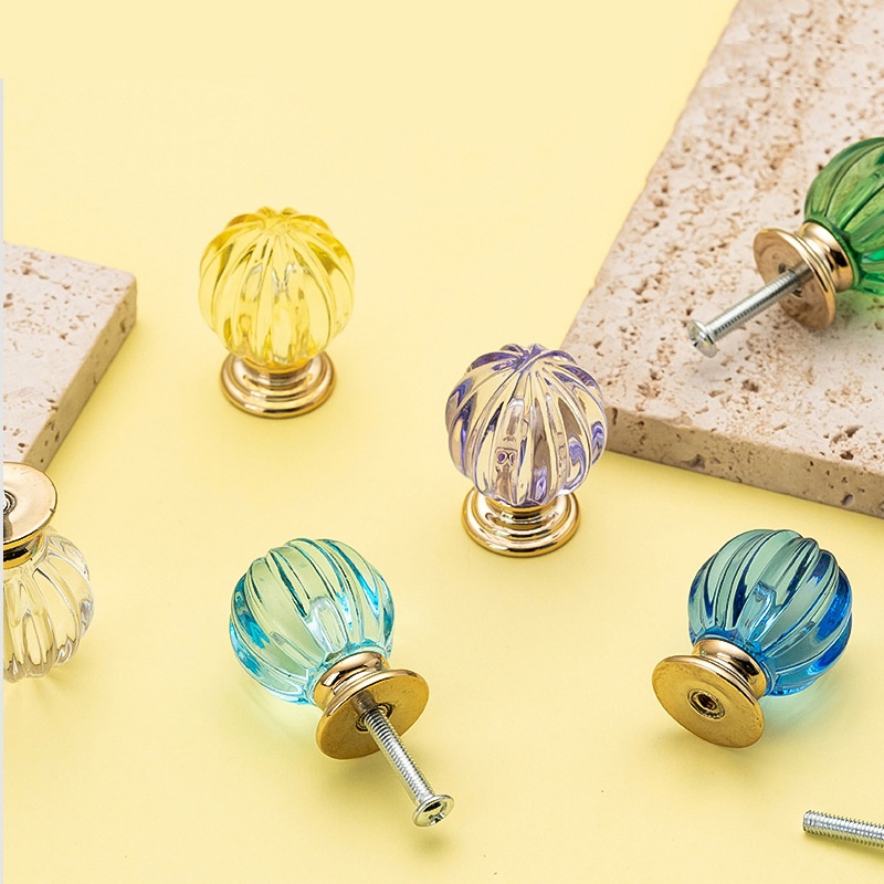 Colored Knobs for Living Room Bedroom Other Spaces-Glass Acrylic Wardrobe Drawer Dresser Bathroom Hotel Apartment Dining