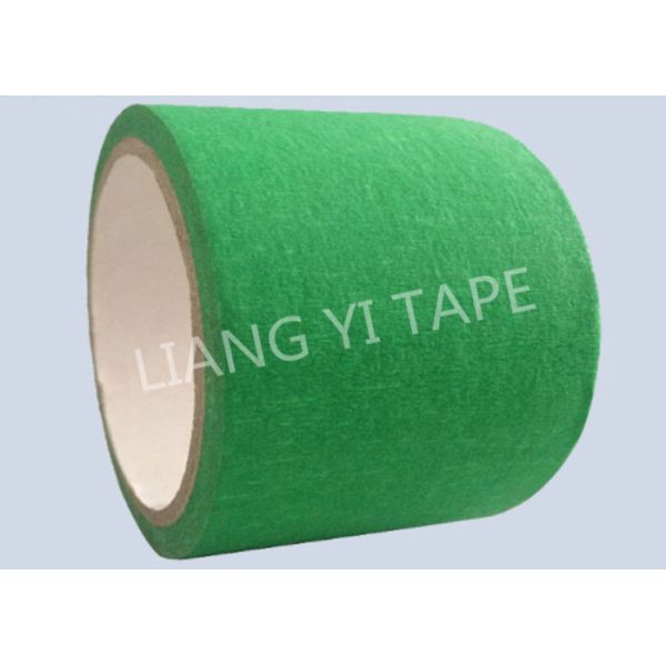 Green Heat Resistant Insulation Tape , Crepe Paper Automotive Adhesive Tape