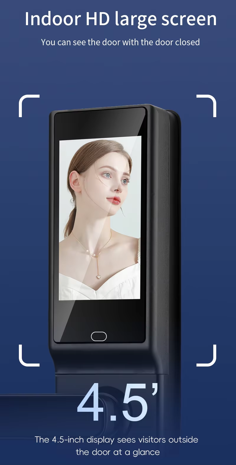 Qleung S819-2Max Smart Door Lock With Card Key Code Fingerprint Recognition Video Calling For Home Apartment For Wooden Door