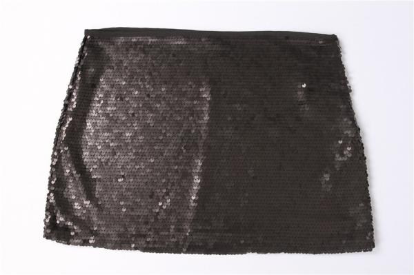 Nightclub Style Black Sexy Women Mini Skirt 100% Polyester With Sequin
