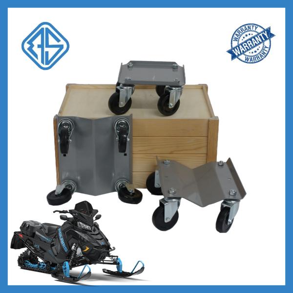 Strap On 3 PCS Snowmobile Dolly Cart Mover 8 Inch Steel Yellow