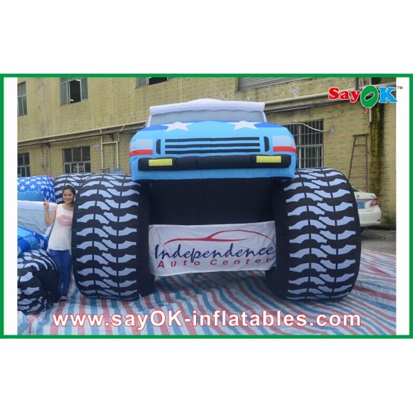 Blue 5M Inflatable Jeep Car 210D Oxford Cloth For Adversting
