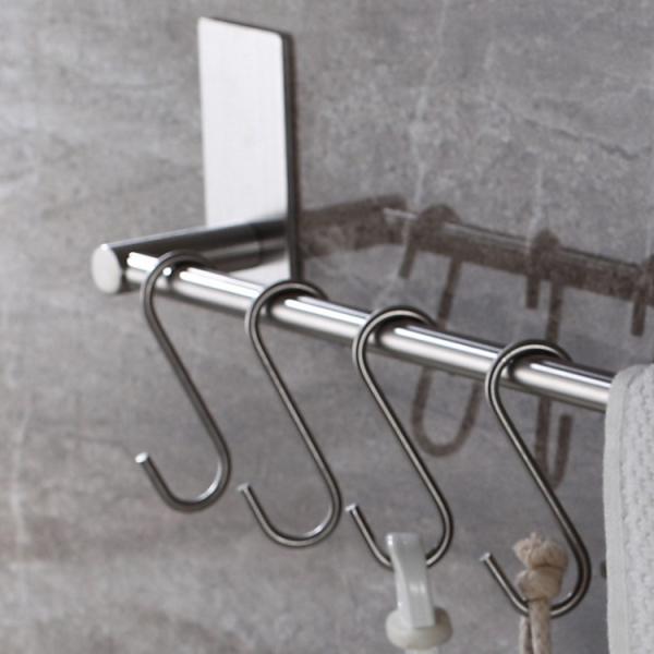 S  Shape Bathroom Robe Hook  Stainless Steel Hanger Hook Metal Wall