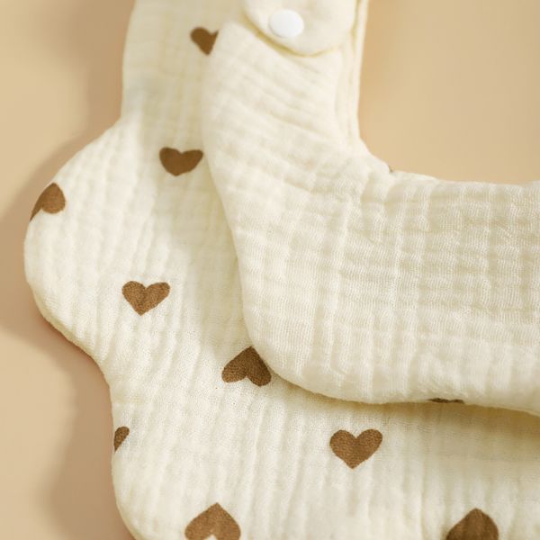 Custom Print Washable Cute Cartoon Floral 100% Cotton New Born Baby Drool Bibs