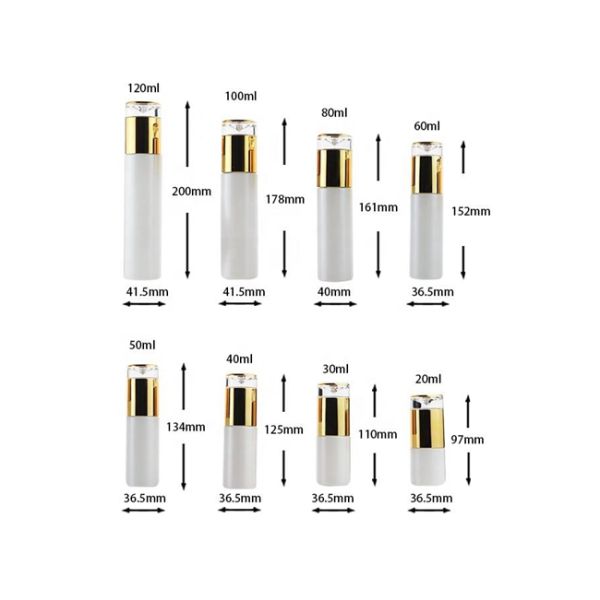 Pearl White 20-120ml Luxury Cosmetic Bottle Set 30g Face Cream Jar Recyclable