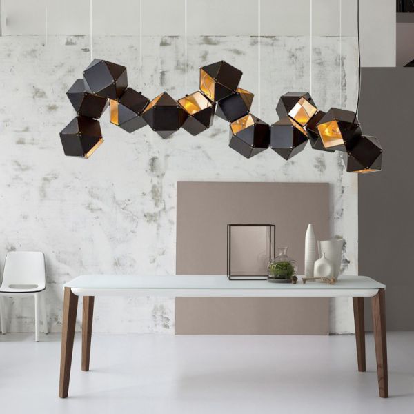 CCT 3000K 6000K Black Stainless Steel Irregular Modern Pendant Light
