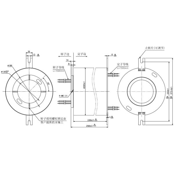 IP65 High Protection Slip Ring of 27 Circuits with Stainless Steel Housing