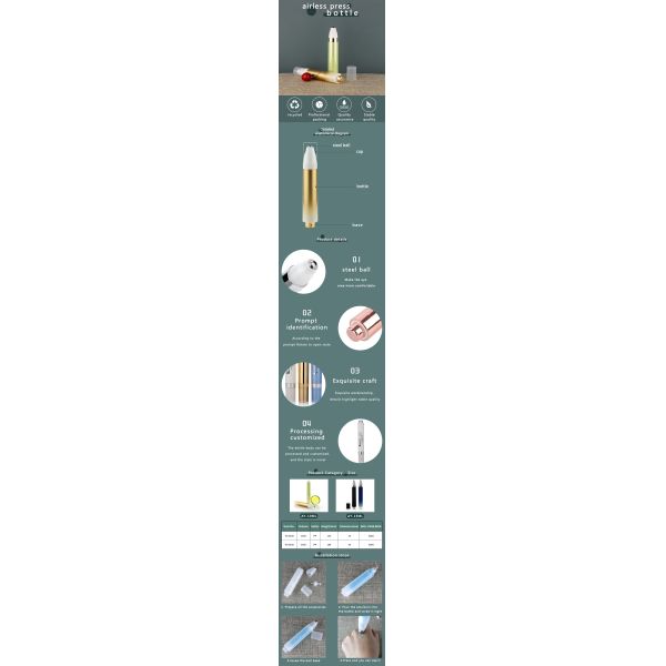 AY 10ML 15ML Luxury Eye Gel Airless Roller Bottle Massage Applicator