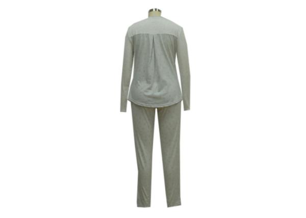 Womens Grey Loungewear Set , Womens Cotton Sleepwear Sets Soft Hand Feel