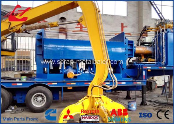 Diesel Engine Drive Metal Scrap Baler Logger With Grab and Trailer 3m Press Room