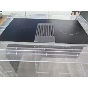 60cm Electric 2 Zone Induction Hob With Built-In Downdraft Extractor Hoods With 3 Speeds Max 504m³/Hour And Touch Control Panel