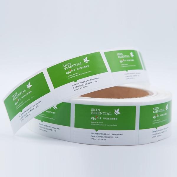Etiquetas adhesivas adhesivas Pantone de vial de PVC blanco de 10 ml