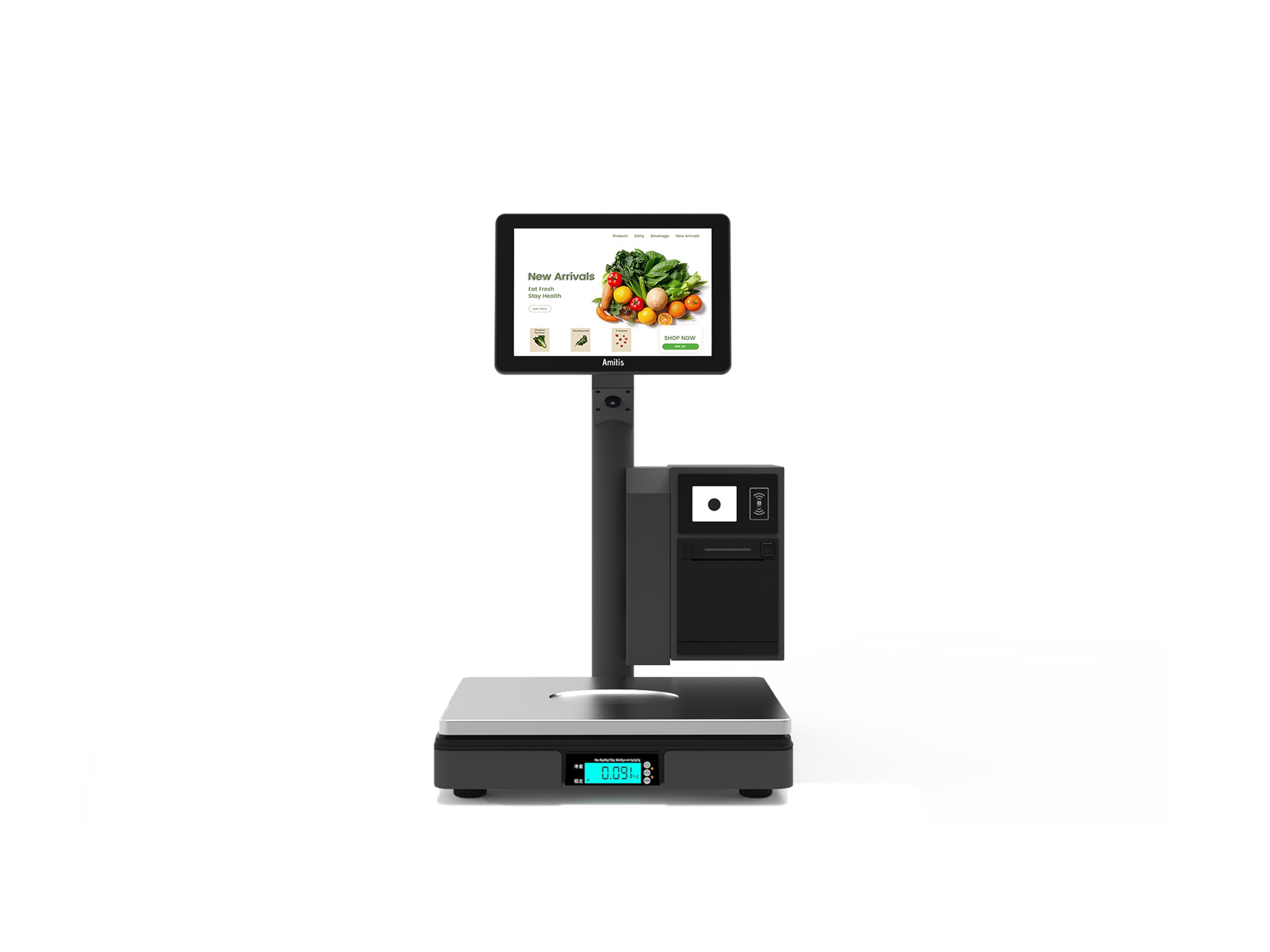 Pro AS-12 Marts AI Weighing Scale With 80mm Printer Core i3/i5/i7 Checkout PC