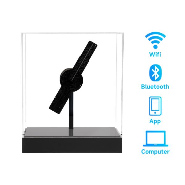 3D Hologram LED Fan Christmas 20CM High Resolution Acrylic Protective Cover Indoor Use Fast Delivery Supermarket Bar OEM