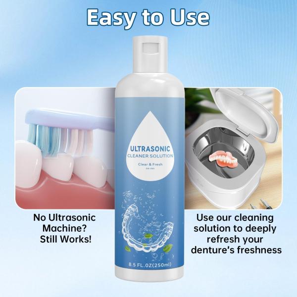 250ML Ultrasonic Retainer Cleaner Solution Jewelry Cleaner Solution 8.5 oz