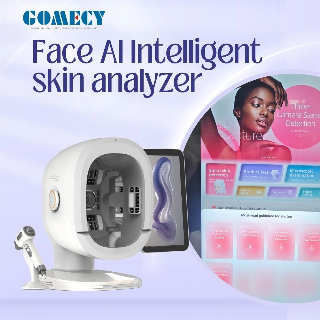 AI Skin Analyzer Device Hand Held Face Diagnosis With Infrared TFT Display Electric Heating  LED Indicator