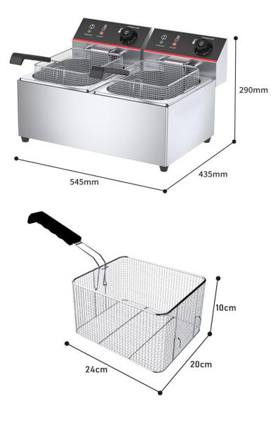 Protecção contra sobreaquecimento Máquina de fritura automática de 2 reservatórios e 2 cestos para equipamentos de restaurante