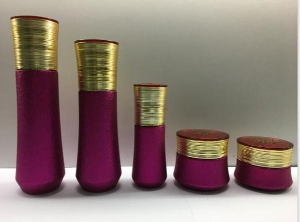 Glass Cosmetic Bottles , Skin Care Lotion Bottles Cream Jars With Plastic Cap , OEM