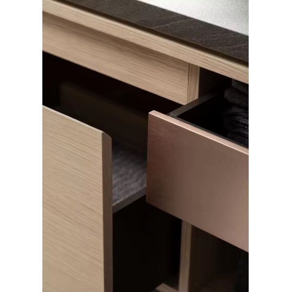 OEM Makeup Wall Hung Sink Vanity LED Mirror With Resin Basin