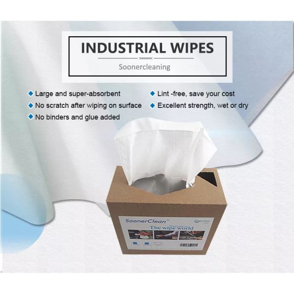 OEM Industrial Cleaning Wipes Wood Pulp & Pp Nonwoven Fabric