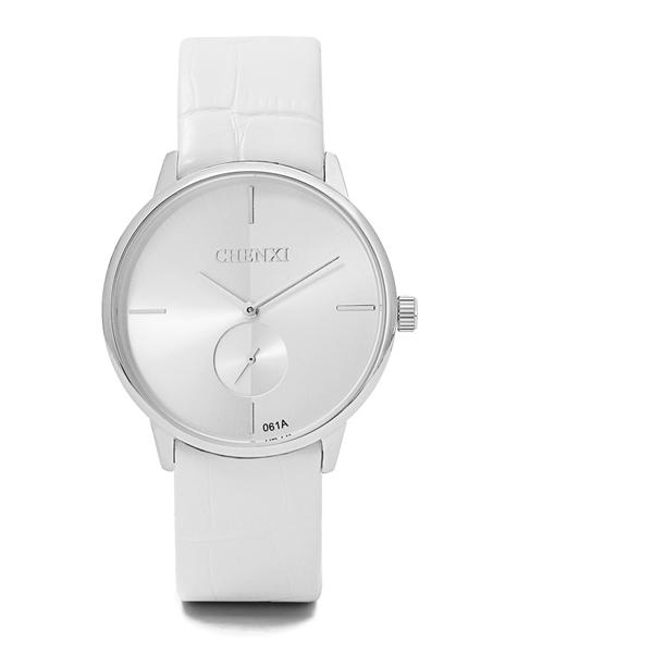 Rose Gold Silver High Quality Leather Watch Original Quartz Watch Man Stainless Steel Caseback CHENXI Watch
