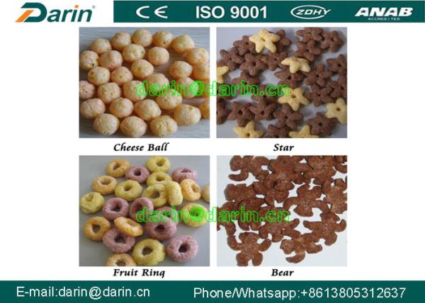 Linha de produção de aço inoxidável da extrusora do petisco para flocos do cereal/milho