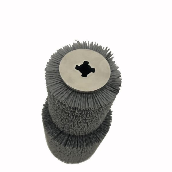 Brush de roda de nylon abrasivo de aço enrolado personalizado para polir fios de rolos