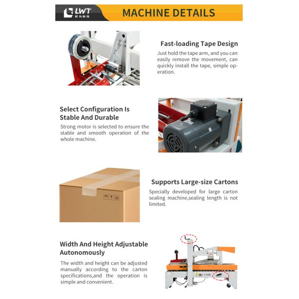 Высокоскоростная регулируемая Верхняя Нижняя лента Электрическая стабильная Автоматическая машина для запечатывания картонных коробок