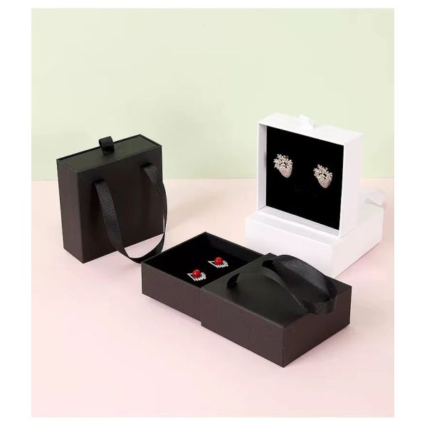 Украшения логотипа фольги серебра золота бумажные упаковывая сползающ коробку 9x9x3.4cm ящика 8x8x3.2cm