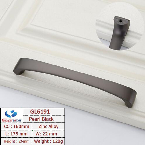 Pearl Black Kitchen Cabinet Knobs Closet Black  Handles 160mm  T Bar Pulls  Furniture Fittings