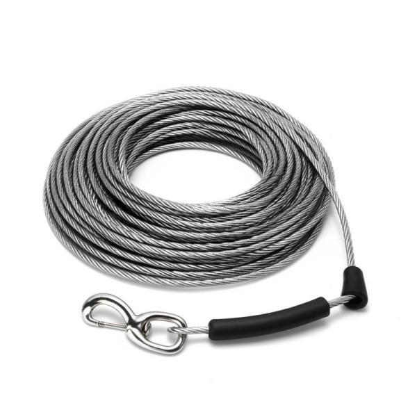 Heavy Duty Dog Tie Out Cable with 100 Pounds Capacity and 20 Foot Length for Large Dogs