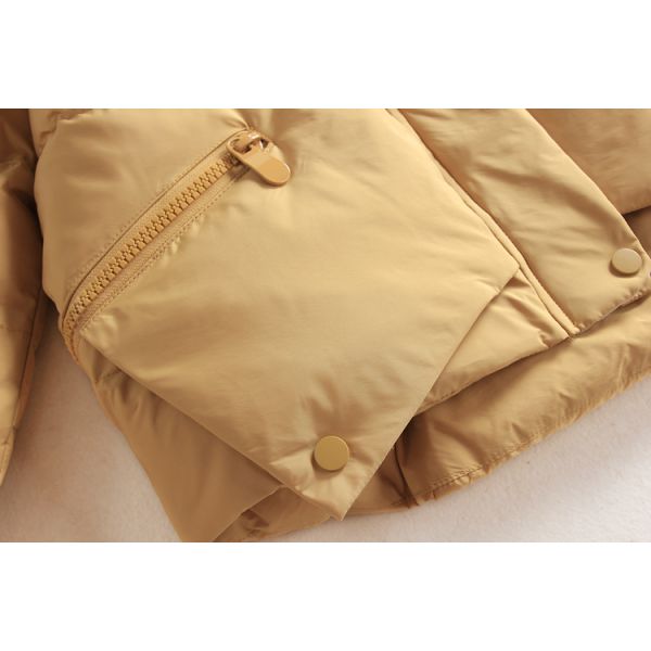 Orange Warm Long Womens Winter Jackets And Coats Hooded Customized Trims