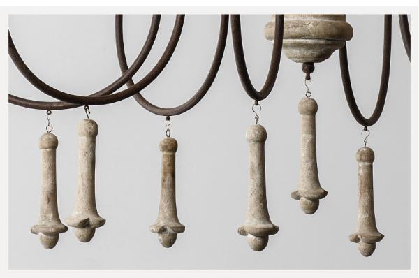 Wood and brushed nickel chandelier for Kitchen Bedroom (WH-CI-55)