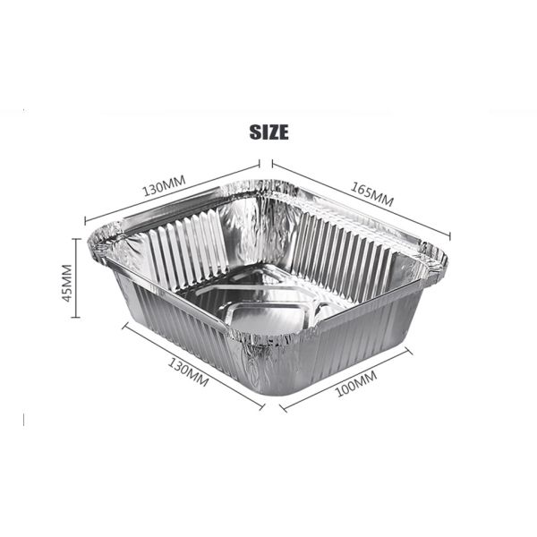 Устранимый поднос фольги прямоугольника тары для хранения алюминиевой фольги упаковки еды с крышками