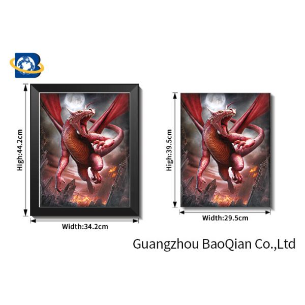 Framed Art Lenticular 3D Poster Angry Animal Changing Picture Home Decoration
