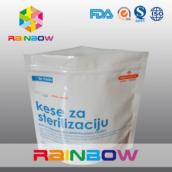 Laminated Material standd up Microwave Steriliser Pouch Bag with k for baby bottle/zipper microwave sachet