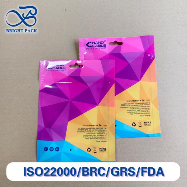 Transparent Window Sealed Bags Custom Printing Bulk Discounts for Electronic Accessories Packaging.