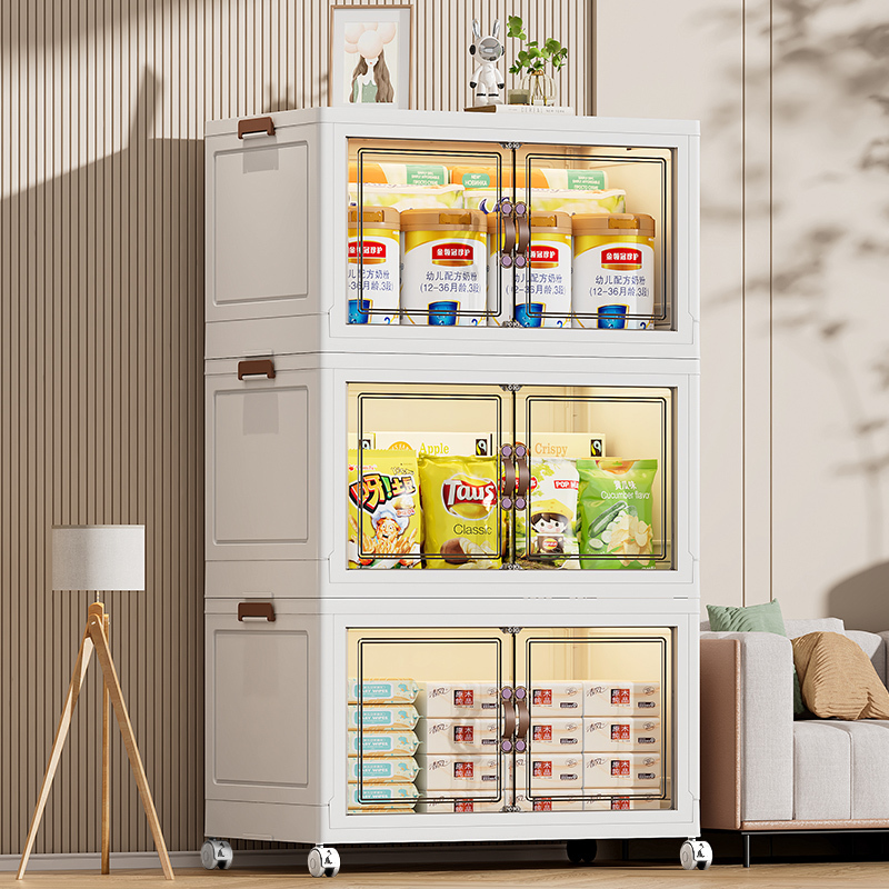 Factory Transparent Clothing Storage Folding Box Stackable Drawer Type Storage Cabinets for Offices Bedrooms