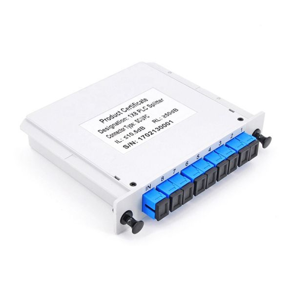 SC/UPC 1 x 8 Fiber Optic PLC Splitter Mini tube Type Splitter Plc Splitter waterproof SC UPC LGX box cassette type