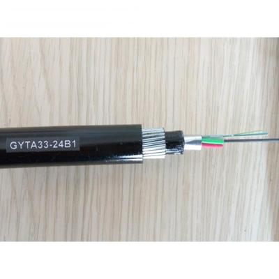 CABLE à fibres optiques (GYTA33) rempli de gel, double veste, câble en acier blindé