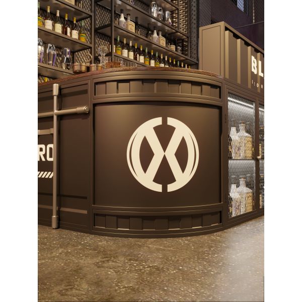 Commercial Cafe Cashier Counter Customized Industrial Reception Counter Compact