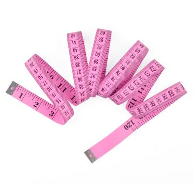 Do material macio longo do vinil das escalas duplas da roupa de Wintape 3m fita métrica cor-de-rosa